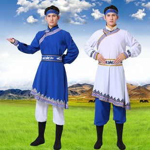 蒙古族服装男士舞台表演服装摔跤舞骑马舞蒙古袍蒙族演出舞蹈服装