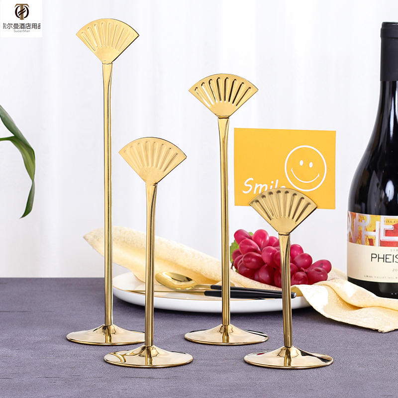 高档不锈钢婚礼桌卡创意台号牌夹号码夹婚庆宴会桌牌明档台卡支架