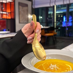 【老板娘自用好用】喝汤勺喝汤勺不锈钢勺子短柄勺子雪花砂