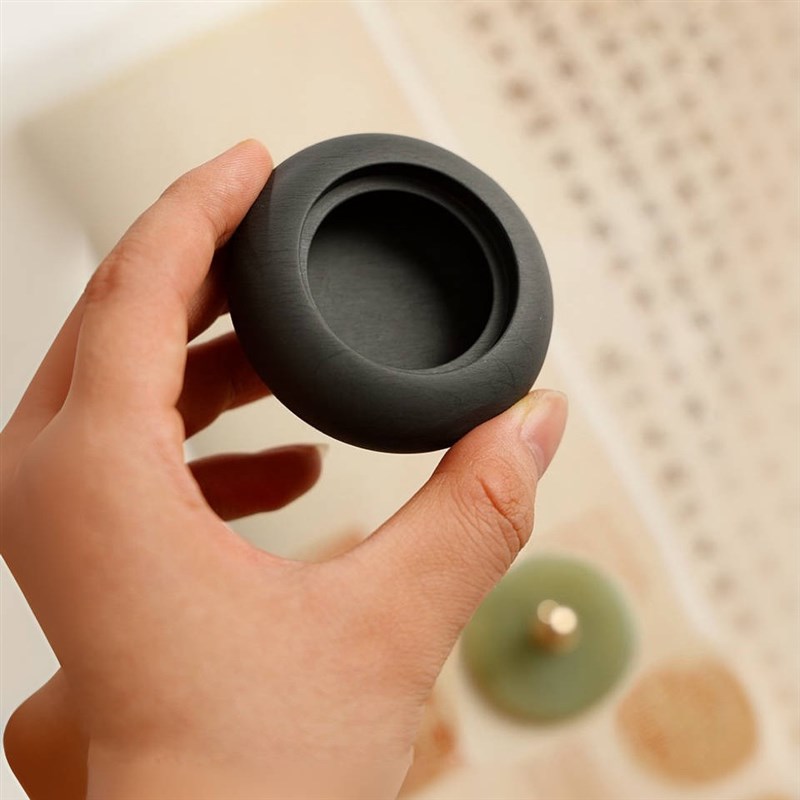 小楷玉石砚台带盖迷你掌中砚玉石盖防蒸发小楷书法专用墨池小墨罐