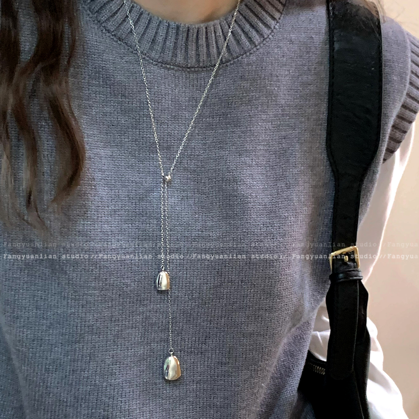 韩系ins冷淡风水滴吊坠项链女