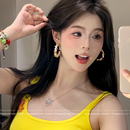 多巴胺彩色串珠耳环女2025新款 彩虹糖 高级感耳钉小众设计感耳饰