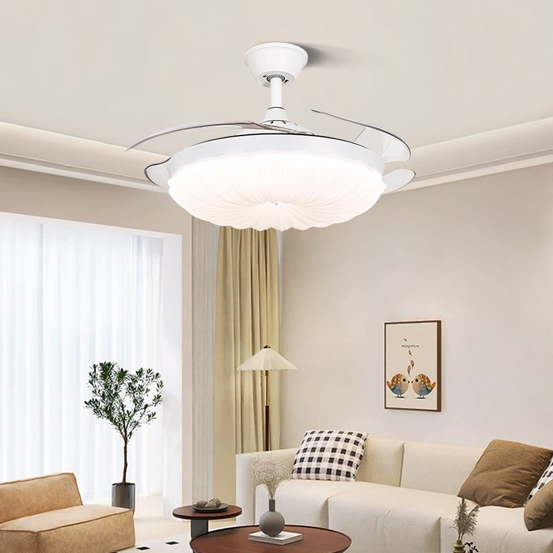奥宏奶油风吊扇灯52寸客厅隐形扇家用变频卧室吸顶电扇餐厅风扇灯