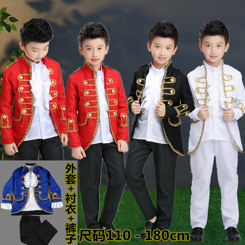 万圣节王子服欧式宫廷男童绅士礼服乐器表演服合唱服萨克斯演出服