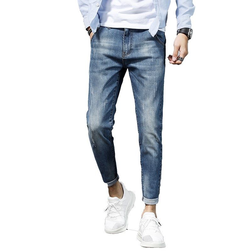 155显腿长160穿搭矮小个子男装27号小码九分牛仔裤春夏款简约裤子