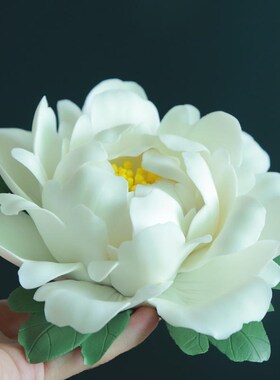 牡丹陶瓷禅意摆件手工香插工艺品花香薰炉家用家居装饰捏室内线香