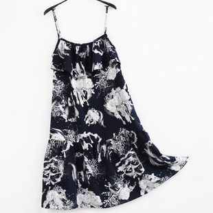 200斤夏胖mm绵绸睡衣女 棉绸防凸点连衣裙甜美防走光吊带睡裙大码