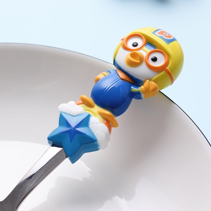 利房啵乐乐不锈钢勺子叉子立体手柄勺卡通可爱小学生专用吃饭餐具,婴童用品,儿童勺,淘宝优惠券,粉丝福利购,淘宝优惠卷