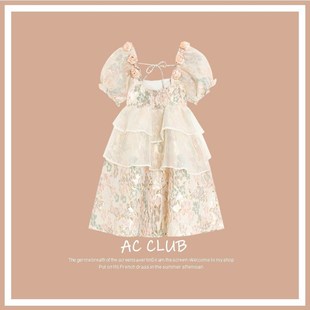 大码女装胖mm奶乖裙小个子夏季茶歇可甜可盐在逃公主连衣裙子女潮