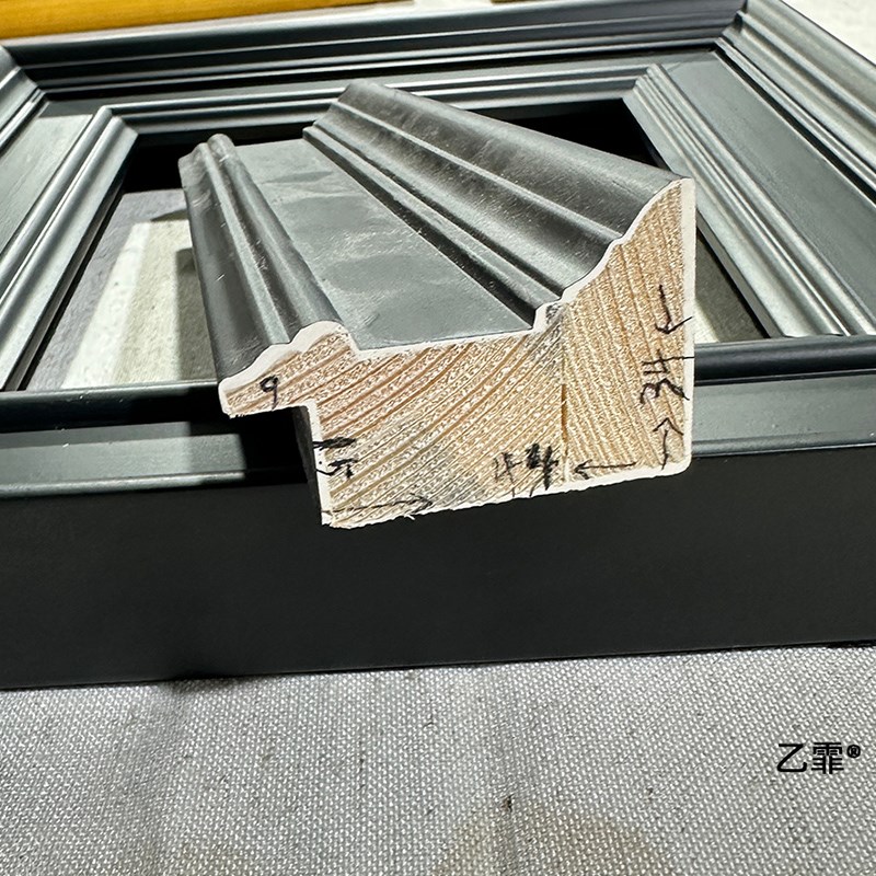 乙霏家居美式法式中古黑色5cm 油画简约古董框实木摆台装饰画画框