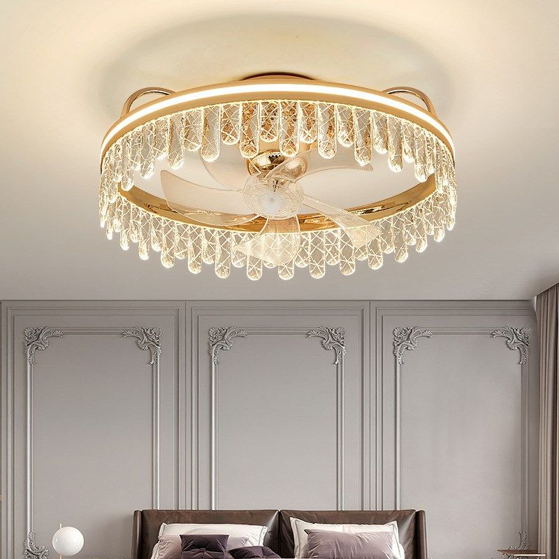 水晶风扇灯轻奢吸顶灯卧室餐厅变频吊扇灯客厅简约家用电风扇灯具,家装灯饰光源,客厅吊灯,淘宝优惠券,粉丝福利购,淘宝优惠卷