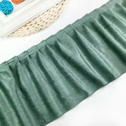 20公分带褶皱意大利绒沙发下摆裙边炕罩边窗帘帘头辅料床裙边桌边