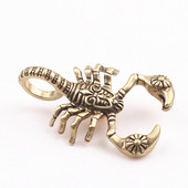 中国风纯黄铜天蝎座子钥匙扣项链吊坠挂件男女汽车儿童礼品