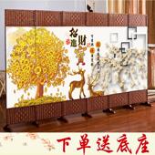 藤编中式 简易屏风隔断客厅折叠移动现代简约办公室遮挡帘家用玄关