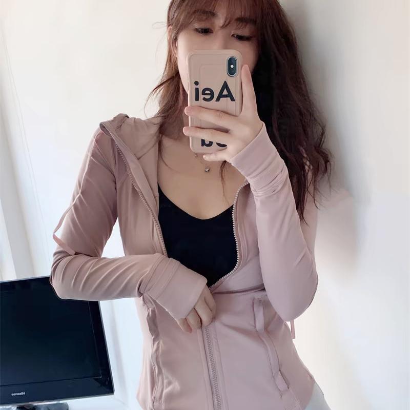 现货夏季新款瑜伽服防晒衣女Define上衣春夏运动外套连帽健身帽衫