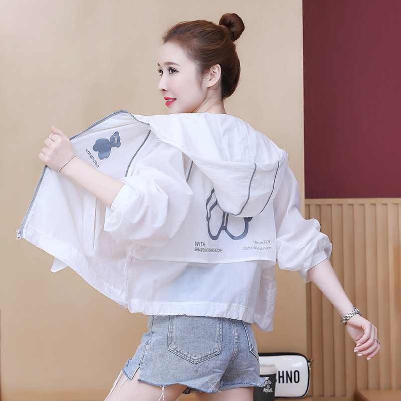 防晒衣女长袖2023新款夏薄款短外套百搭学生防晒服宽松防晒衫