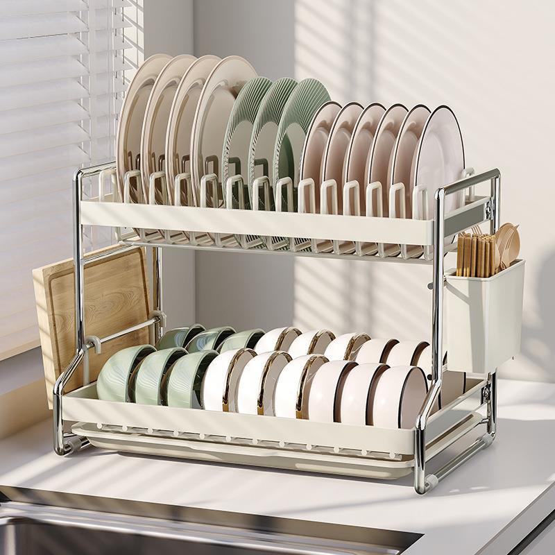 奥的INS厨房碗盘沥水架家用台面置物架多功能多层放碗碟筷收纳盒