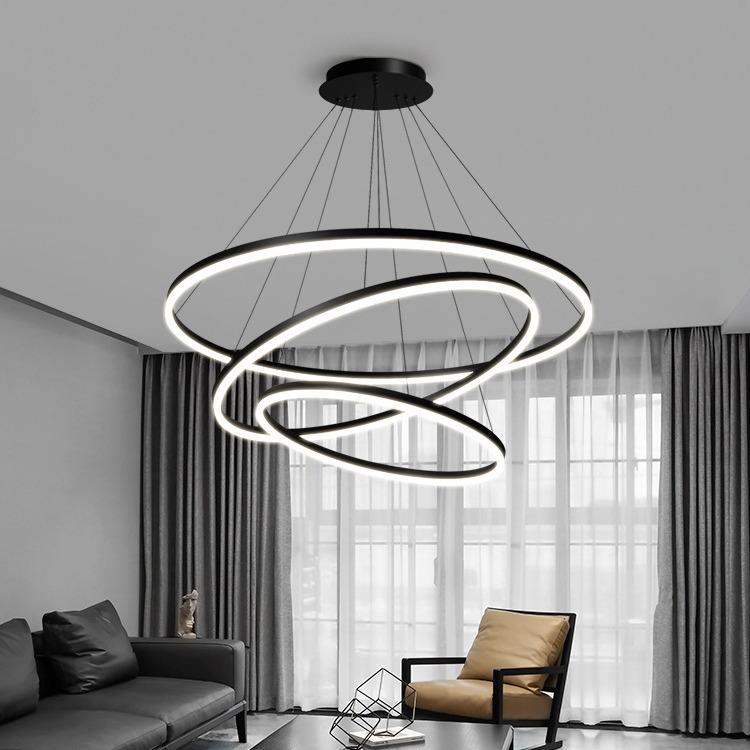 客厅吊灯餐厅灯现代简约大气卧室极简圆环大厅灯具2025年新款灯饰