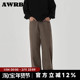 加绒男宽松直筒cleanfit百搭简约休闲长裤 AWRB美式 复古潮牌基础款