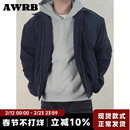 AWRB美式复古cleanfit翻领刺绣棉服男宽松休闲百搭简约外套