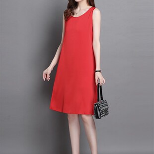 无袖白色吊带雪纺连衣裙小个子中长款内搭打底裙子女装春夏季新款