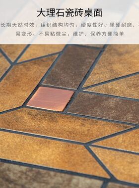 金艺林户外铸铝桌椅大理石桌椅组合别墅花园室外全铝桌家具七件套