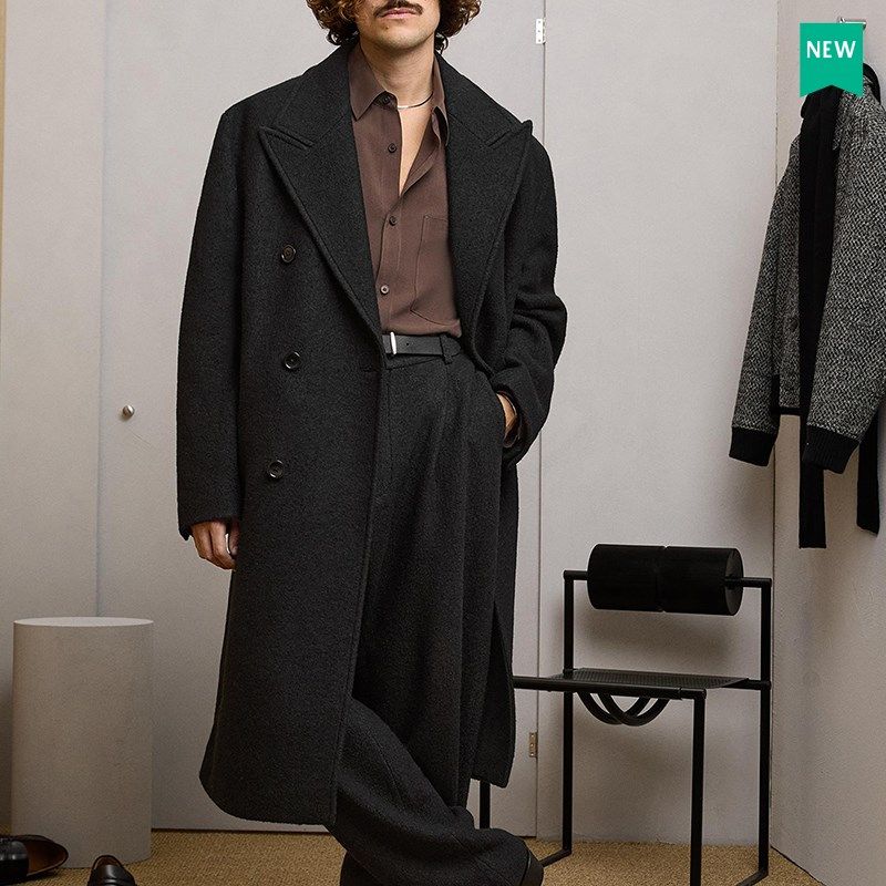 柜1499!秋冬新款男装珠皮呢质感羊毛长款大衣外套风衣9621160,男装,毛呢大衣,淘宝优惠券,粉丝福利购,淘宝优惠卷