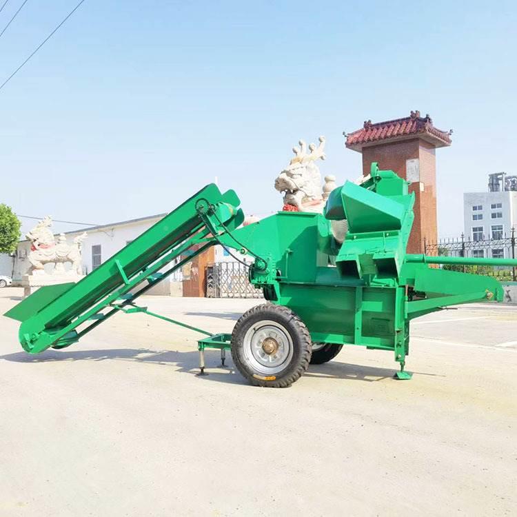 PTO传动玉米脱粒机15马力柴油机带打玉米机自动上料输送带移动