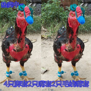 斗鸡用品 斗鸡 脚套斗鸡毛线嘴套 驯养斗鸡专用 皮嘴套 斗鸡 护具