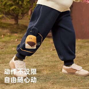 男童裤子秋冬宝宝加绒屁屁裤女童加厚冬装3岁小婴儿长裤儿童童装5