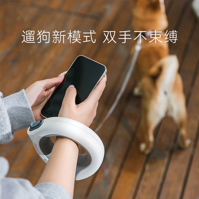 网红LED灯狗狗牵引绳自动伸缩背心式胸背带中小型犬遛狗绳狗链子