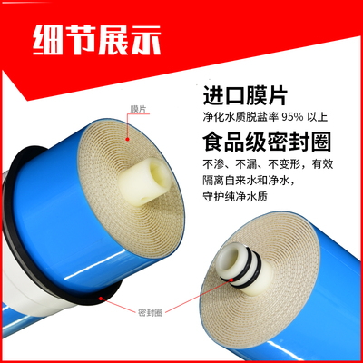 惠灵顿50/75/100G/反渗透RO膜商用纯水机3012-200/300/400Gro滤芯