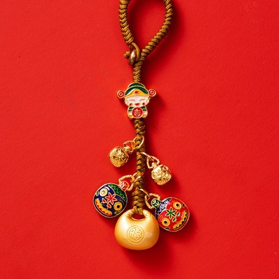 中国风钥匙扣挂件精致汽车链锁圈环情侣书包挂饰高颜值包包小饰品