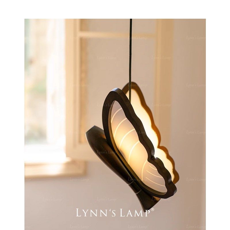 Lynns立意 胡桃木色蝴蝶床头吊灯 插花氛围感装饰卧室沙发边中古,家装灯饰光源,床头/玄关/吧台/过道吊灯,淘宝优惠券,粉丝福利购,淘宝优惠卷