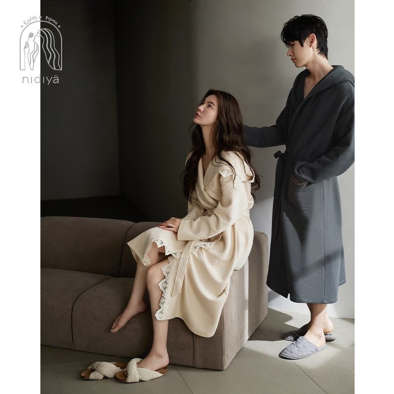妮狄娅睡衣睡袍女秋季纯棉加厚夹层保暖男时尚连帽浴袍秋冬家居服,女士内衣/男士内衣/家居服,睡袍/浴袍,淘宝优惠券,粉丝福利购,淘宝优惠卷