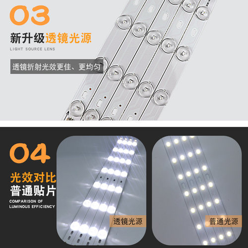 led灯条灯带长条改造LED吸顶灯灯芯灯板贴片改装灯泡灯盘透镜方形