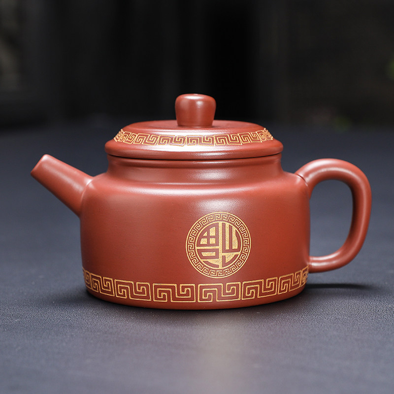 德化原矿手工朱泥紫砂茶壶单壶大红袍西施泡茶壶陶瓷家用茶具套组