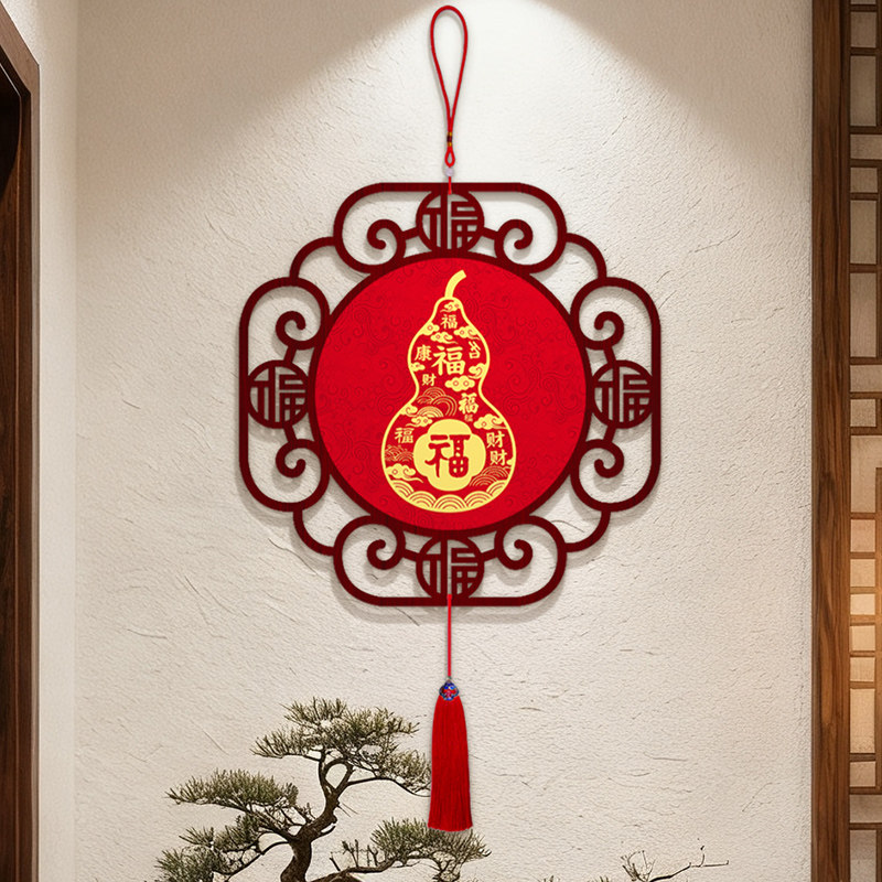 葫芦中国结挂饰客厅大厅福字挂件入户门玄关吉祥装饰画餐厅挂画图片