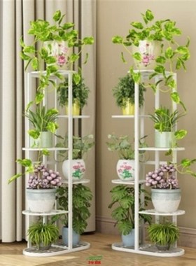 卧室欧式Qe多层花架安装置地式加固放在厕所落地架铁架摆件门口客