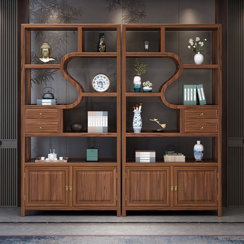 博古架实木新中式置物架客厅家用茶室隔断茶叶格子架多宝阁展示架