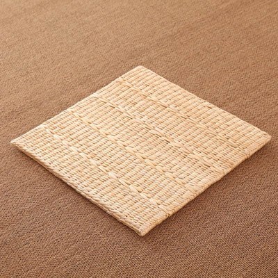 方形阳台草编蒲团坐垫家用地上藤编榻榻米垫子飘窗日式打坐禅修