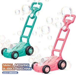 新品儿童a手推车泡泡机除草机电动灯光吹泡泡亲子互动户外玩具