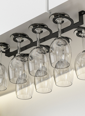 黑色倒挂酒杯架家用酒吧酒杯架厨房架高脚杯架红酒杯X架葡萄酒杯