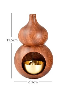 乌檀木葫芦黄铜风铃门铃正北方位招财门对门镜对门S2024大门朝西