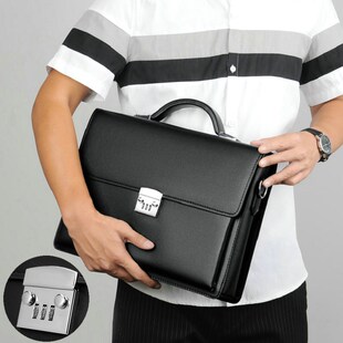 2024时尚 手提单肩包斜挎电脑文件袋真皮公务包 公文包商务休闲男款
