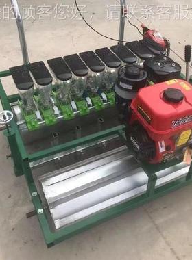 韩式二免十行蔬菜精间播机种 自走式汽油苗青菜植机 HRN育苗播种