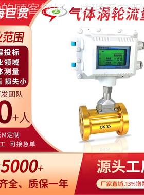 上海智能气体涡轮流量计天然流压空气煤气液WBY化气气氮气量缩计