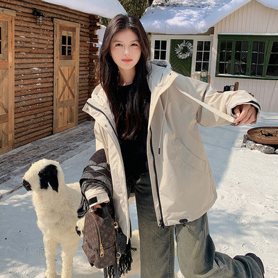 女装/女士精品羽绒服其他/other白鸭绒2024年冬季纯色连帽拉链常