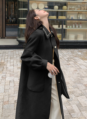 现货首发双面羊毛呢订钻领大衣p198-k298年轻态