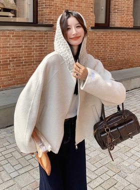 现货主推~冬季新款羊毛外套短款双面呢大衣2B237-6111-P220K298